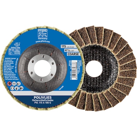 Pferd 4-1/2" POLIVLIES Non-Woven Flap Disc - 7/8" Arbor Hole - Coarse Grade 43273